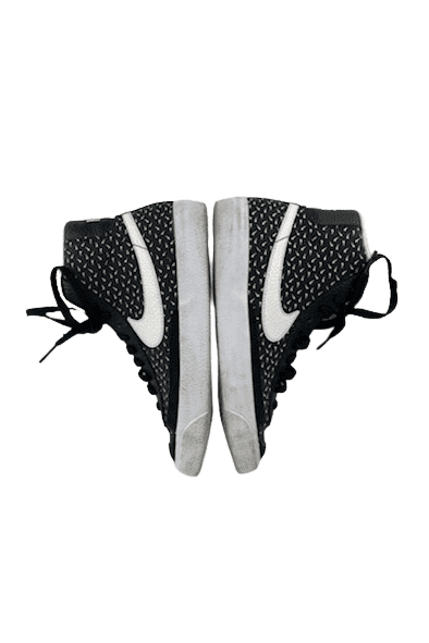 Nike unisex kids Mid '77 black/white polka swoosh sneakers size 4Y - Solé Resale Boutique thrift