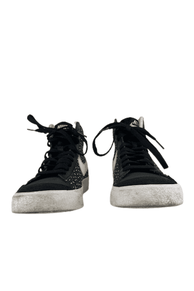Nike unisex kids Mid '77 black/white polka swoosh sneakers size 4Y - Solé Resale Boutique thrift