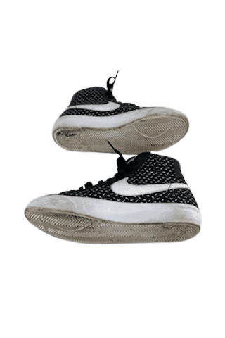 Nike unisex kids Mid '77 black/white polka swoosh sneakers size 4Y - Solé Resale Boutique thrift
