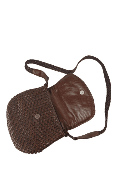 Vecchi by Hamilton Hodge women's brown woven leather handbag
