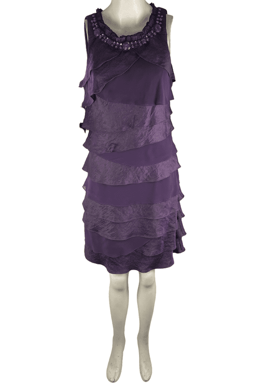 S.L. fashions women's purple shimmer dress size 10 - Solé Resale Boutique thrift