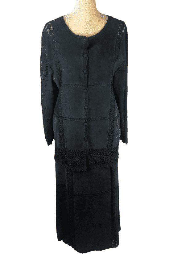 S.M.H. women's black 2pc skirt set - Solé Resale Boutique thrift