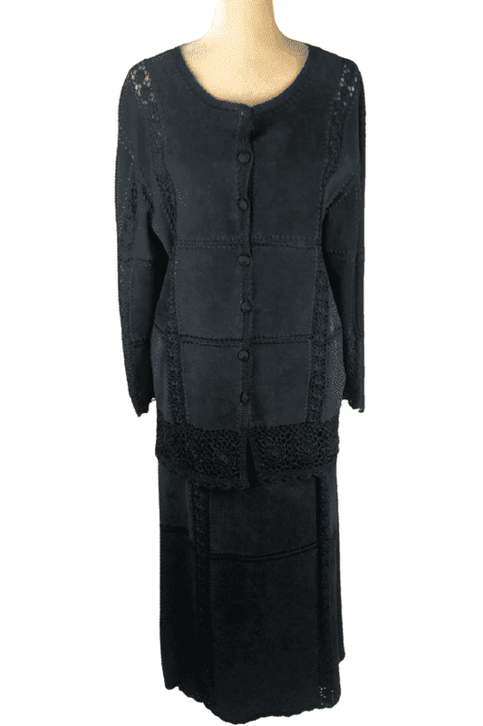 S.M.H. women's black 2pc skirt set - Solé Resale Boutique thrift
