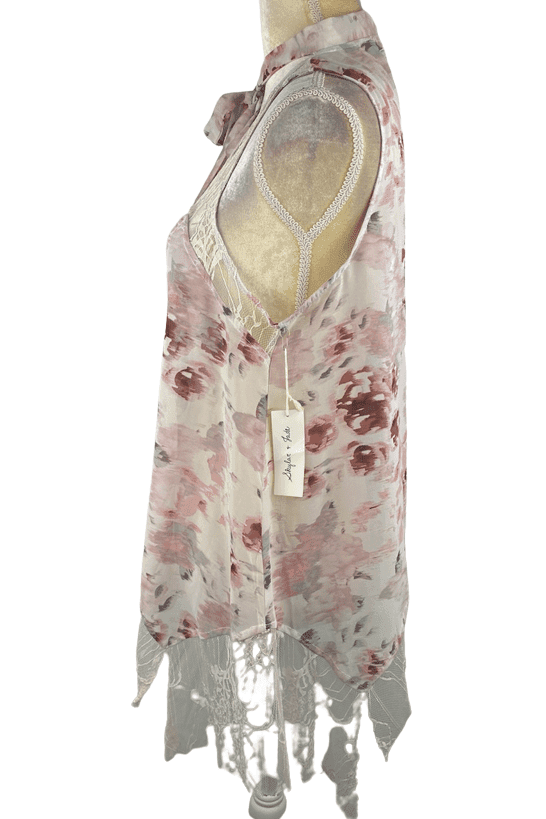 Skylar & Jade women's petal ivory tank blouse size S - Solé Resale Boutique thrift