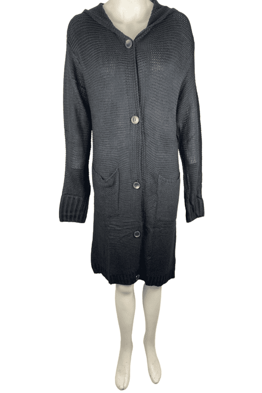 Nenona women's black knit long sweater size M - Solé Resale Boutique thrift