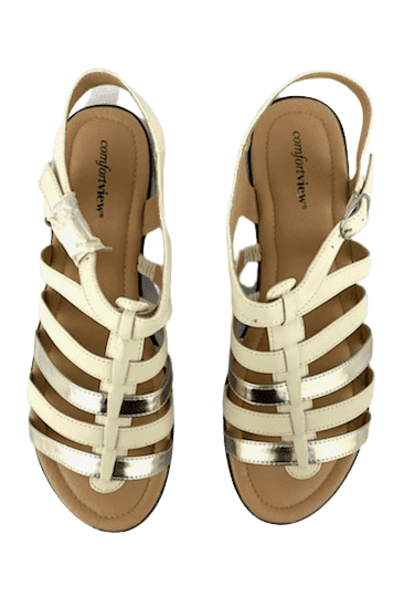 Comfortview women's gold multicolor sandals size 11W