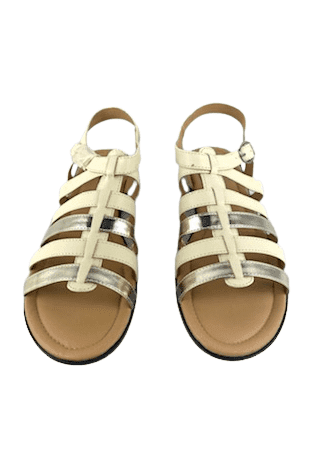 Comfortview women's gold/cream sandals size 11W - Solé Resale Boutique thrift