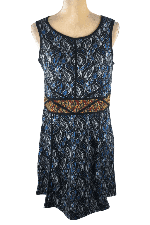 Mark women's blue multicolor dress size L - Solé Resale Boutique thrift