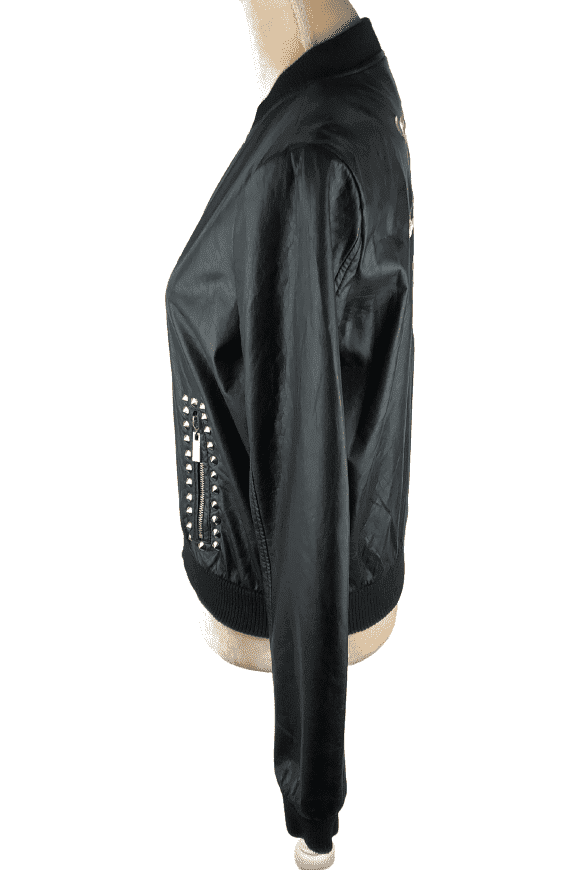 JOUJOU black faux leather jacket sz M