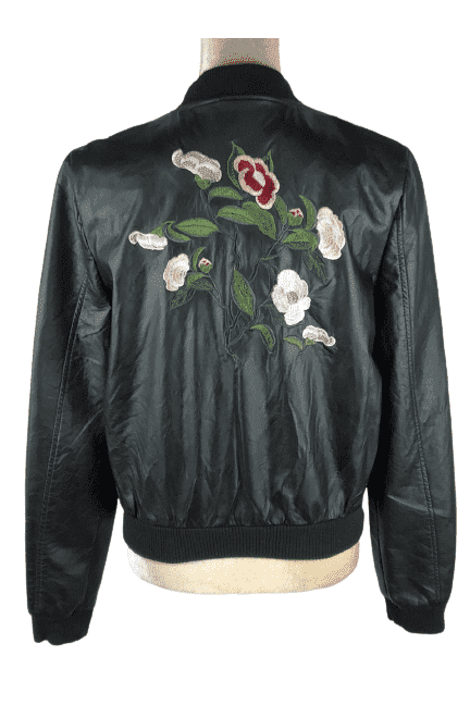 JOUJOU women's black faux leather jacket size M - Solé Resale Boutique thrift