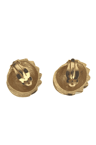 Vintage David Hill black and cream clip on earrings