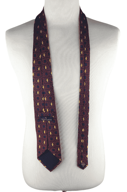 Trussardi men's black and red tie - Solé Resale Boutique thrift