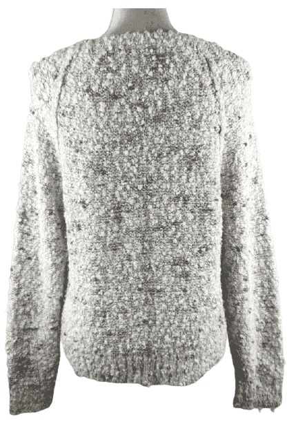 Vintage Messages women's white knit sweater size M - Solé Resale Boutique thrift