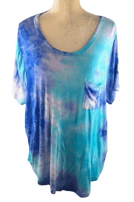 Rue+ Favorite women's blue tie dye t shirt size 2X - Solé Resale Boutique thrift