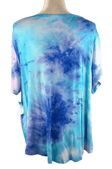 Rue+ Favorite women's blue tie dye t shirt size 2X - Solé Resale Boutique thrift
