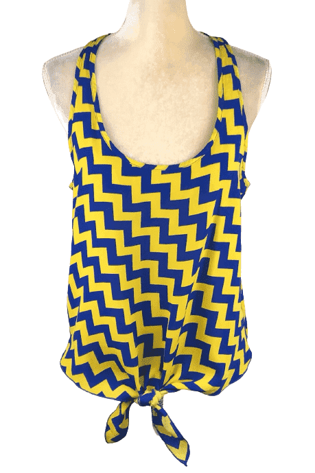 Geric New York women's blue and gold, tie tank top size L