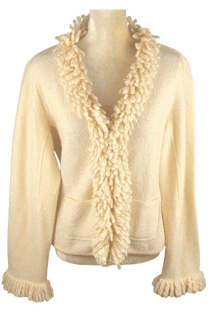 Clothes By Revue women's cream wool cardigan sweater size M - Solé Resale Boutique thrift
