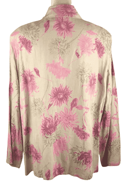 Evan Picone women's mocha button floral blouse size 3X - Solé Resale Boutique thrift