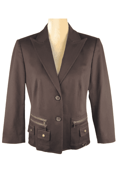 Michael Kors women's brown, blazer jacket size 10 - Solé Resale Boutique thrift
