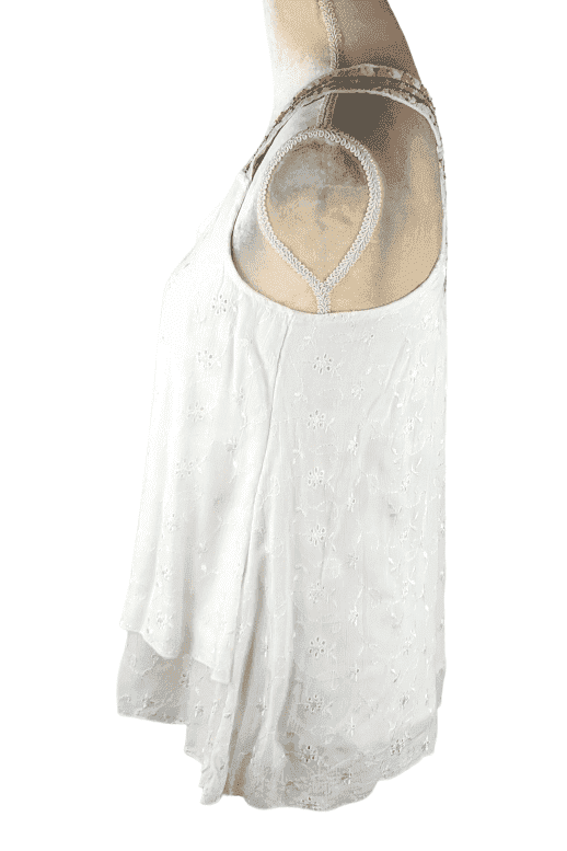 Paper Crane women's white layered tank, size S