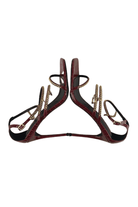 Fashion Nova women's wine heeled sandals size 9 - Solé Resale Boutique thrift