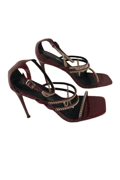 Fashion Nova women's wine heeled sandals size 9 - Solé Resale Boutique thrift