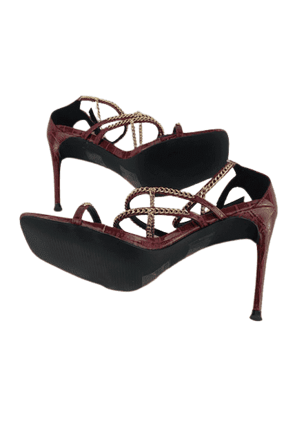 Fashion Nova women's wine heeled sandals size 9 - Solé Resale Boutique thrift