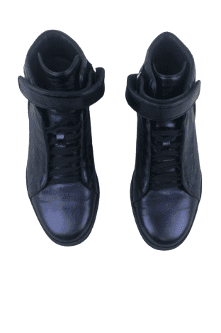 Gucci men's blue nappa silk high top sneakers size 11 - Solé Resale Boutique thrift