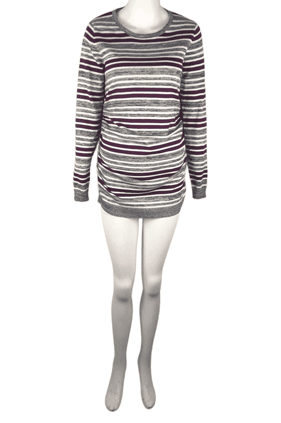 Pina Rossi women's purple and gray maternity sweater size S - Solé Resale Boutique thrift