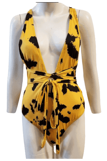 Unbranded yellow and blue swimsuit SEE DETAILS - Solé Resale Boutique thrift