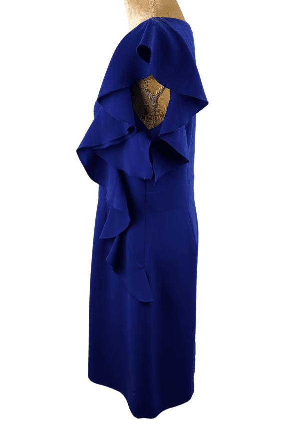 Tahari women's blue short sleeve dress size 12 - Solé Resale Boutique thrift