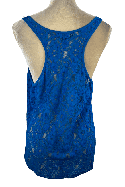 Trouve women's blue lace tank top size M - Solé Resale Boutique thrift