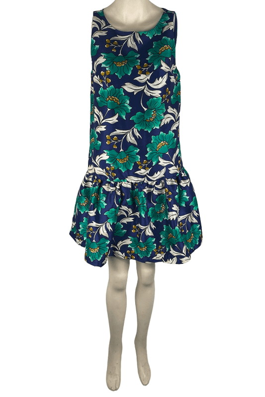 Crown & Ivy women's blue multicolor floral dress size 6 - Solé Resale Boutique thrift