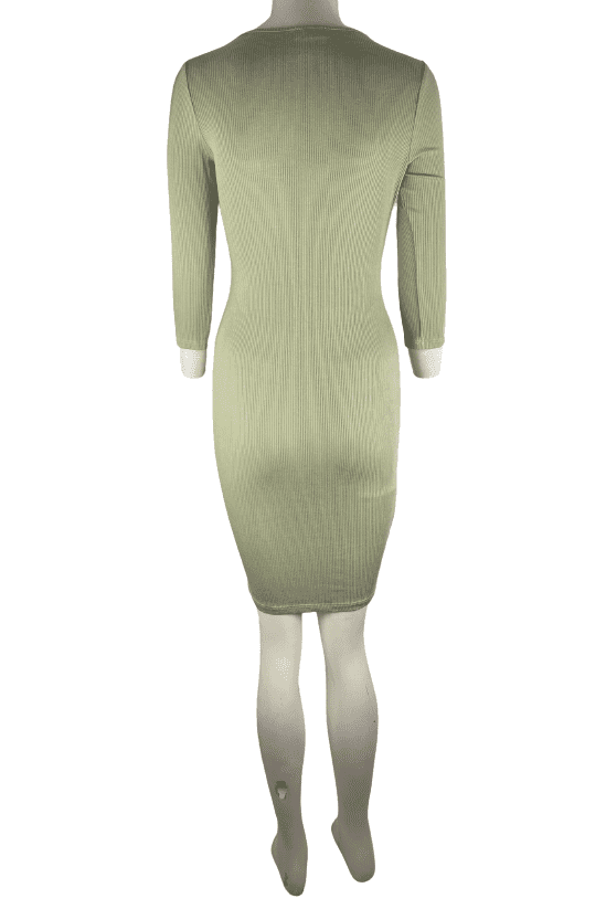 Fashion Nova women's sage fitted dress size L - Solé Resale Boutique thrift