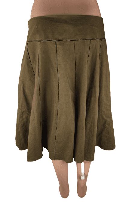 Lily Stanhope women's brown linen skirt size 8 - Solé Resale Boutique thrift