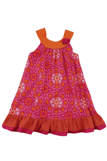 Penelope Mack LTD Girls Pink and Orange Tank Dress Size 6