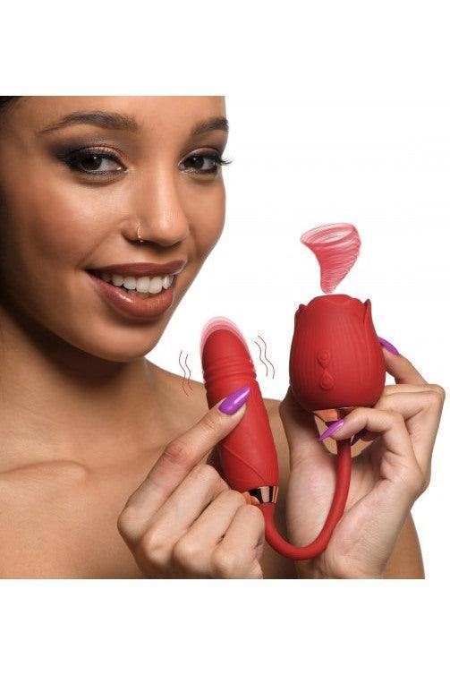 10X Romping Rose Suction and Thrusting Vibrator