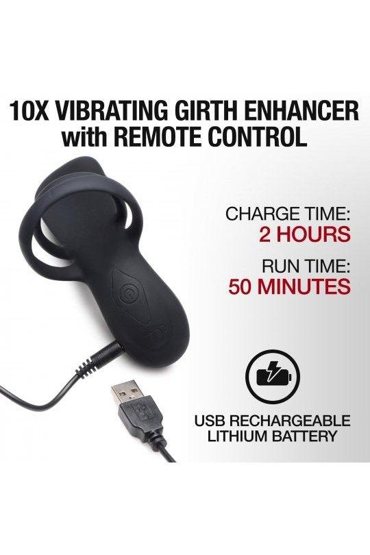 10X Silicone Vibrating Girth Enhancer with Remote Control - Solé Resale Boutique thrift