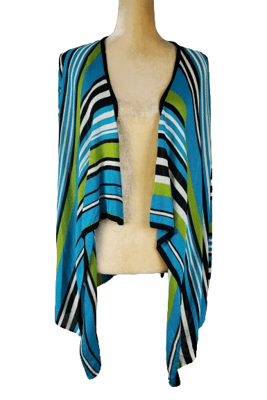 Evan Picone women's blue multicolor cardigan size L - Solé Resale Boutique thrift