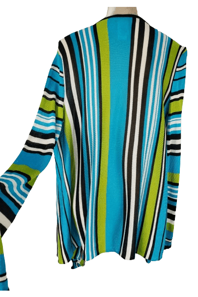 Evan Picone women's blue multicolor cardigan size L - Solé Resale Boutique thrift