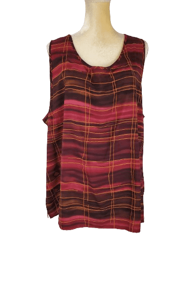 Ashley Stewart women's burgundy multi tank top size 26W - Solé Resale Boutique thrift