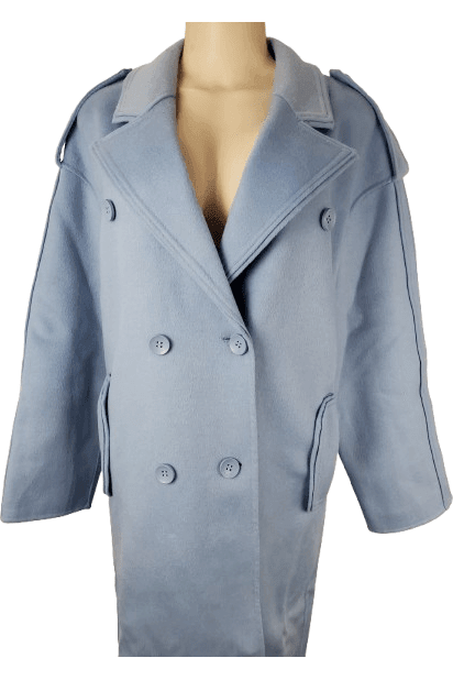 Belle & Bloom women's light blue wool coat size L