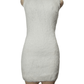 Akira women's kylie fuzzy mini ivory dress size S