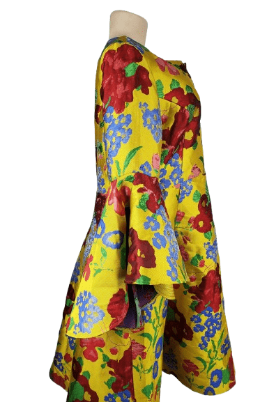 Ashro women's yellow floral fit and flare dress size 10