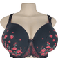 Torrid Bra Collection women's black and red rose t-shirt bra size 46D