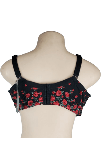 Torrid Bra Collection women's black and red rose t-shirt bra size 46D