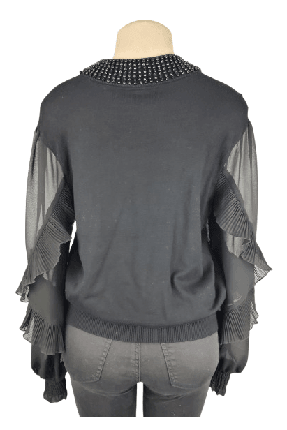 Calligraphie women's black sweater size XL - Solé Resale Boutique thrift