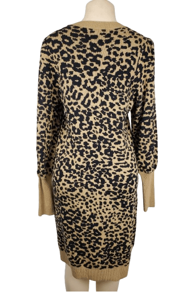 Loft women's leopard sweater dress size L - Solé Resale Boutique thrift