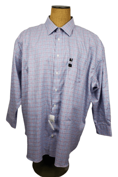 Pronto Uomo men's purple plaid shirt size 20 34/35