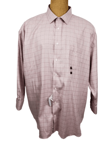 Pronto Uomo men's pink plaid shirt size 20 34/35